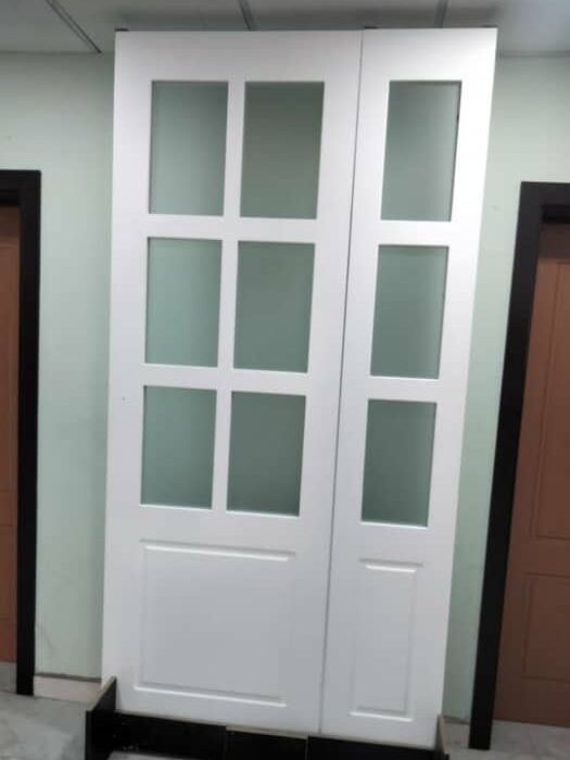 White Wooden Door with Glass